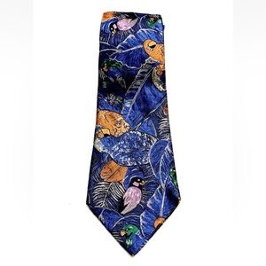 Hugo Boss Men's Tie Necktie 100% Silk Made in Italy Designer / Parrots / Birds